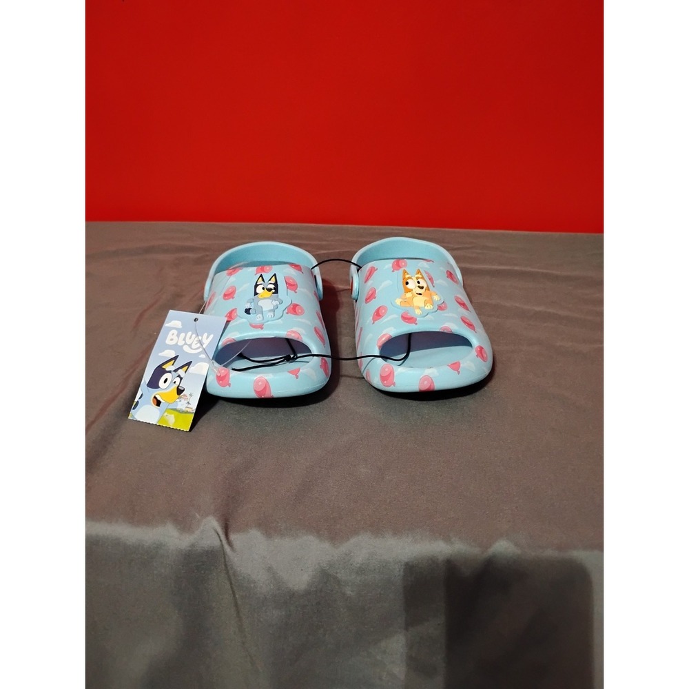 Bluey & Bingo Toddler Kids Blue Comfort Slides Size 11-12